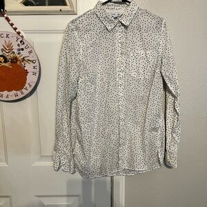 Old Navy White and Black Polka Dot Shirt